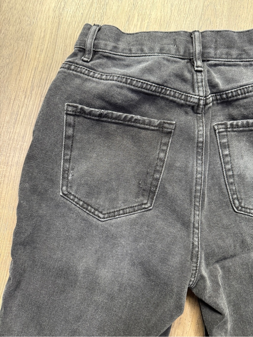 PACSUN Black Denim High Rise Straight Jeans - Distressed - Size 24 - Picture 13 of 13
